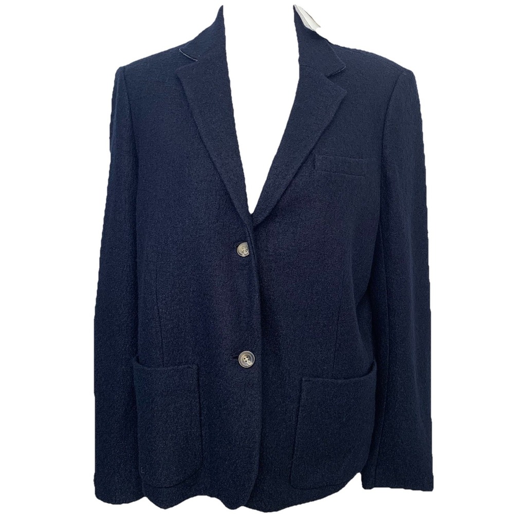 Gap Academy Blazer Navy Blue 2 Button Woman 20 Textured Pockets Business New